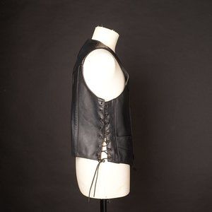 Vintage 1980s Black Leather Vest